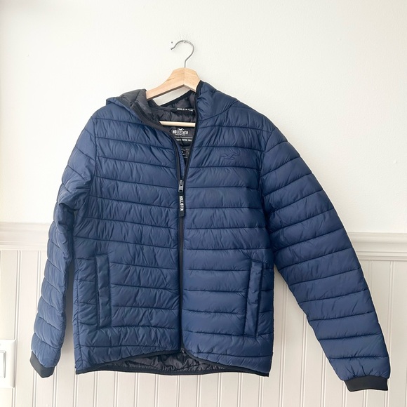 Hollister Other - Hollister Men's XS Navy Blue Puffer Jacket